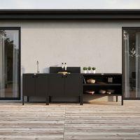 UMAMI Außenküchenpaket, Spülmodul, Modul 1 und Modul 2, schwarz