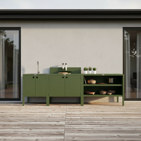 UMAMI Uteküchenpaket, Spülmodul, Modul 1 und Modul 2, grün