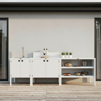 UMAMI Außenküchenpaket, Spülmodul, Modul 1 und Modul 2, weiß