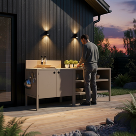 Sonderpreis UMAMI Außenküche Modul 1 + 2 inkl. Abdeckung, beige