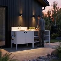 Sonderpreis UMAMI Außenküche Modul 1 + 2 inkl. Abdeckung, weiß