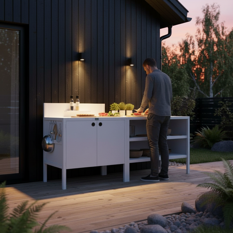 Fertige Pakete mit Außenküchenmodulen