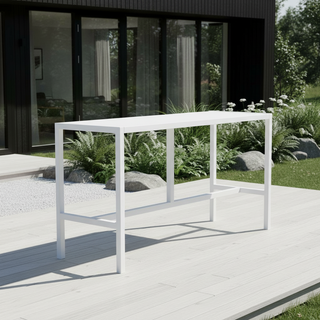 UMAMI Bartisch 172 cm mit 6 Barhockern, weiß