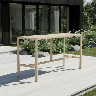 UMAMI Bartisch 172 cm mit 6 Barhockern, beige