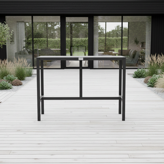 UMAMI Bartisch 123 cm mit 4 Barhockern, schwarz