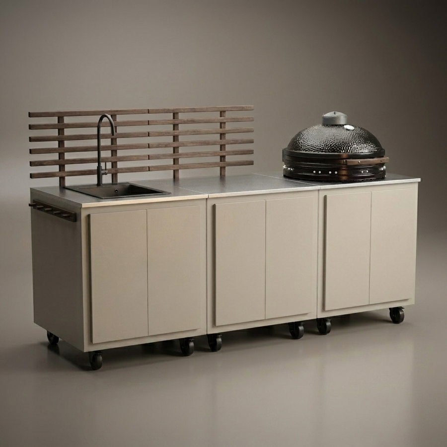 Gastro-Außenküchenkombination mit 3 Modulen + Kamado SUMO Maxi