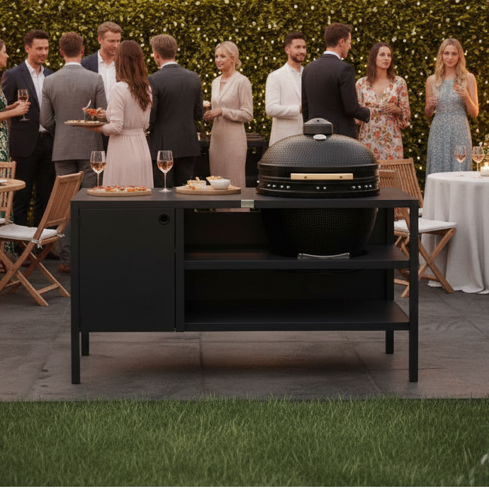 UMAMI Außenküche Modul 3 für Kamado + Kamado BONO Limited, schwarz