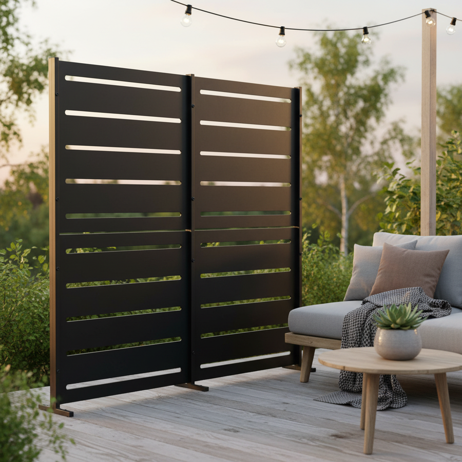 RAMA Sichtschutz 2-seitig hoch, schwarz, L160 x B30 x H153 cm