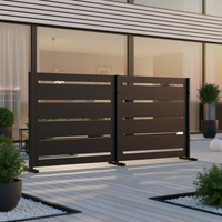 RAMA Sichtschutz 2 Sektionen niedrig, schwarz, L160 x B30 x H80 cm