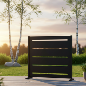 RAMA Sichtschutz 1 Sektion niedrig, schwarz, L80 x D30 x H80 cm