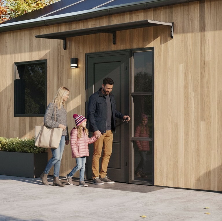 MODERN Eingangsüberdachung, L260 x B85 x H27,5 cm, schwarz