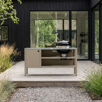 UMAMI Modul 3, beige / Edelstahl + schwarzer Kugelgrill NORDIC FLAME 