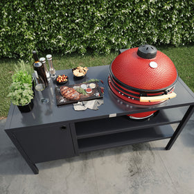 UMAMI Außenküche Modul 3 für Kamado + Kamado BONO Limited, schwarz / rot