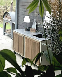 Gastro-Außenküchenmodul mit Rippensitz