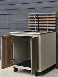 Gastro Außenküche Waschmodul mit Ripp-Rücken