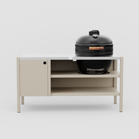 UMAMI Modul 3, beige / Edelstahl + schwarzer Kamado NORDIC FLAME 