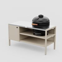 UMAMI Modul 3, beige / Edelstahl + schwarzer Kamado NORDIC FLAME 