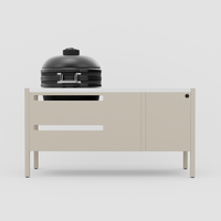 UMAMI Modul 3, beige / Edelstahl + schwarzer Kamado NORDIC FLAME 