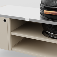 UMAMI Modul 3, beige / Edelstahl + schwarzer Kamado NORDIC FLAME 