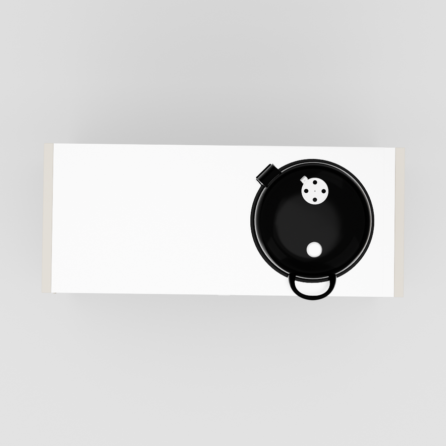 UMAMI Modul 3, beige / Edelstahl + schwarzer Kugelgrill NORDIC FLAME 