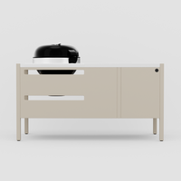 UMAMI Modul 3, beige / Edelstahl + schwarzer Kugelgrill NORDIC FLAME 