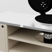UMAMI Modul 3, beige / Edelstahl + schwarzer Kugelgrill NORDIC FLAME 