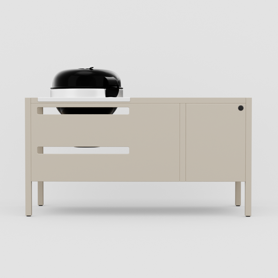 UMAMI Modul 3, beige + schwarzer Kugelgrill NORDIC FLAME 