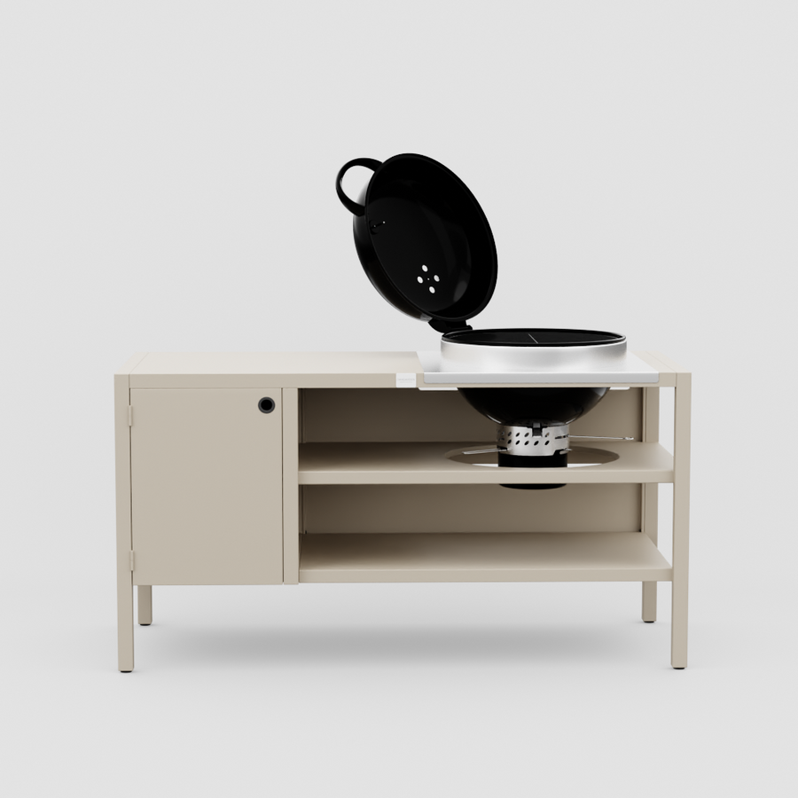 UMAMI Modul 3, beige + schwarzer Kugelgrill NORDIC FLAME 