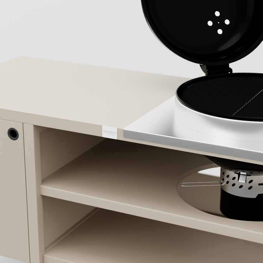 UMAMI Modul 3, beige + schwarzer Kugelgrill NORDIC FLAME 