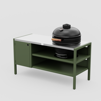 UMAMI Modul 3, grün / Edelstahl + schwarzer Kamado NORDIC FLAME 