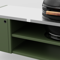 UMAMI Modul 3, grün / Edelstahl + schwarzer Kamado NORDIC FLAME 