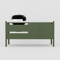 UMAMI Modul 3, grün / Edelstahl + Kugelgrill NORDIC FLAME 