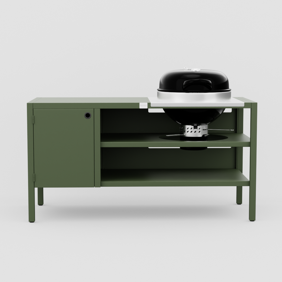 UMAMI Modul 3, grün + schwarzer Kugelgrill NORDIC FLAME 