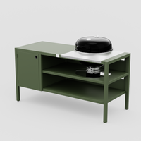 UMAMI Modul 3, grün + schwarzer Kugelgrill NORDIC FLAME 