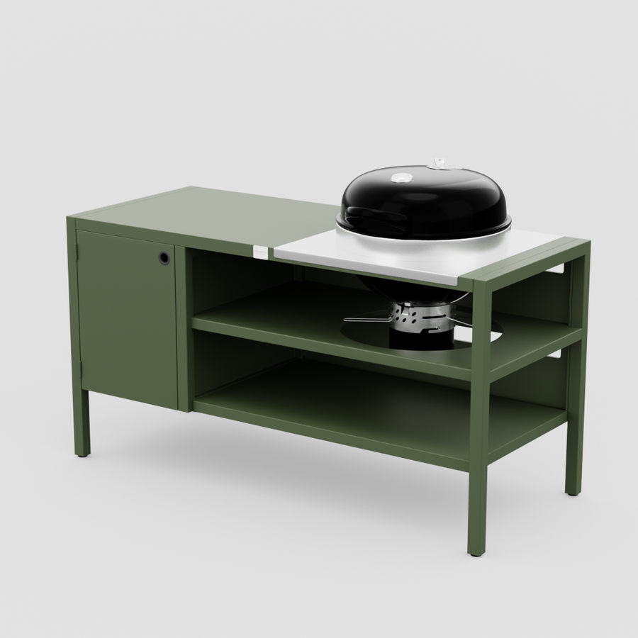 UMAMI Modul 3, grün + schwarzer Kugelgrill NORDIC FLAME 