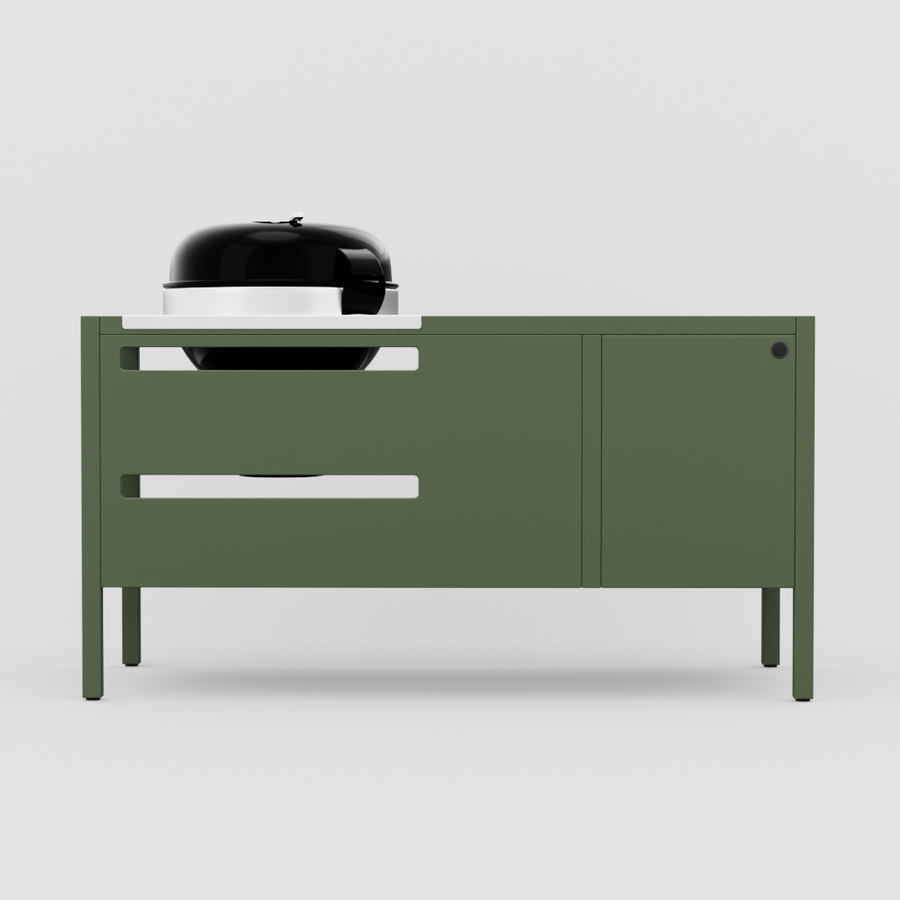UMAMI Modul 3, grün + schwarzer Kugelgrill NORDIC FLAME 