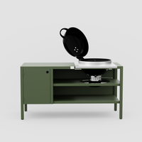 UMAMI Modul 3, grün + schwarzer Kugelgrill NORDIC FLAME 
