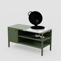 UMAMI Modul 3, grün + schwarzer Kugelgrill NORDIC FLAME 