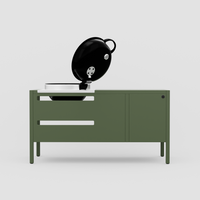 UMAMI Modul 3, grün + schwarzer Kugelgrill NORDIC FLAME 