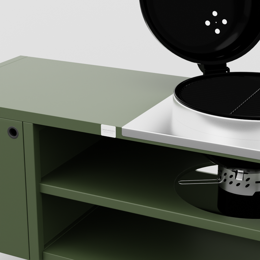 UMAMI Modul 3, grün + schwarzer Kugelgrill NORDIC FLAME 
