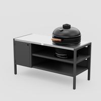 UMAMI Modul 3, schwarz / Edelstahl + schwarze Kamado NORDIC FLAME 