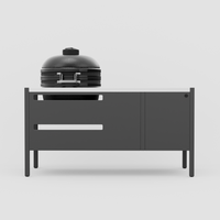 UMAMI Modul 3, schwarz / Edelstahl + schwarze Kamado NORDIC FLAME 