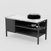 UMAMI Modul 3, schwarz / Edelstahl + schwarzer Kugelgrill NORDIC FLAME 