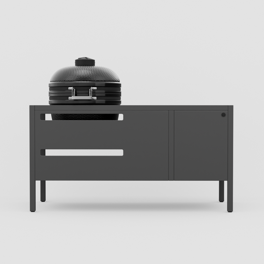 UMAMI Außenküche Modul 3 + schwarzer Kamado NORDIC FLAME, schwarz