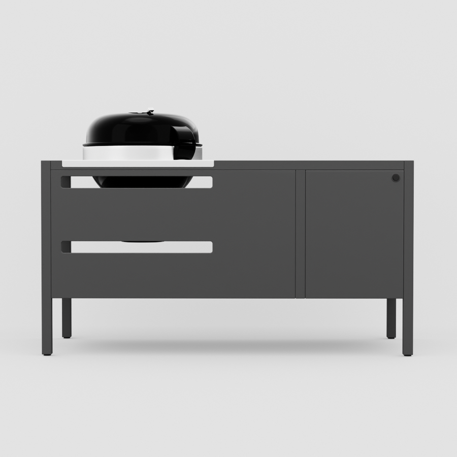 UMAMI Modul 3, schwarz + schwarzer Kugelgrill NORDIC FLAME 