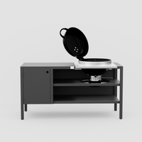 UMAMI Modul 3, schwarz + schwarzer Kugelgrill NORDIC FLAME 