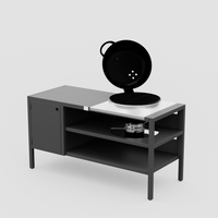 UMAMI Modul 3, schwarz + schwarzer Kugelgrill NORDIC FLAME 